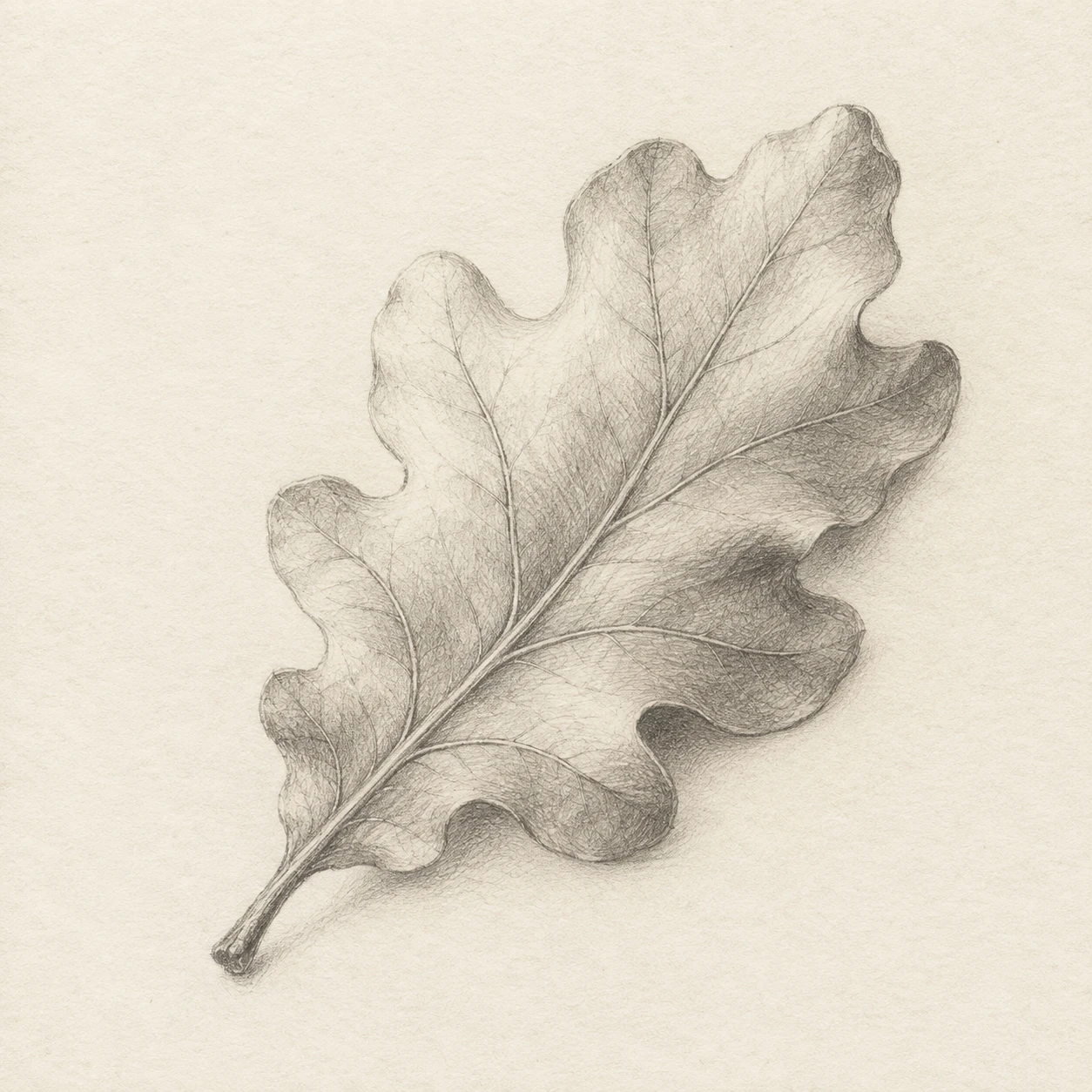 One Oak Leaf · Layered Silverpoint Lines