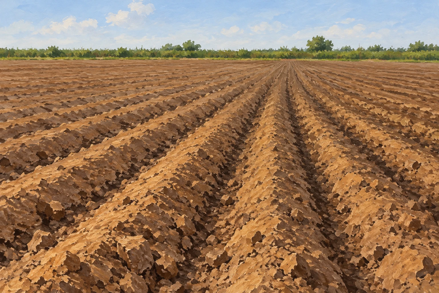 Small Plowed Field · Receding Furrow Spacing