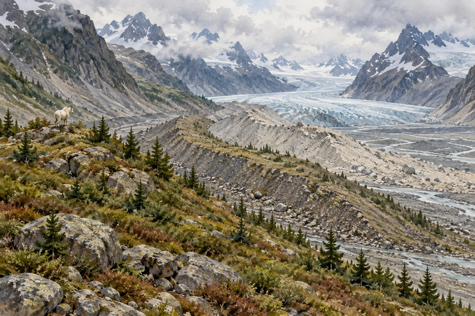 Retreating Glacier · Moraine Time Bands