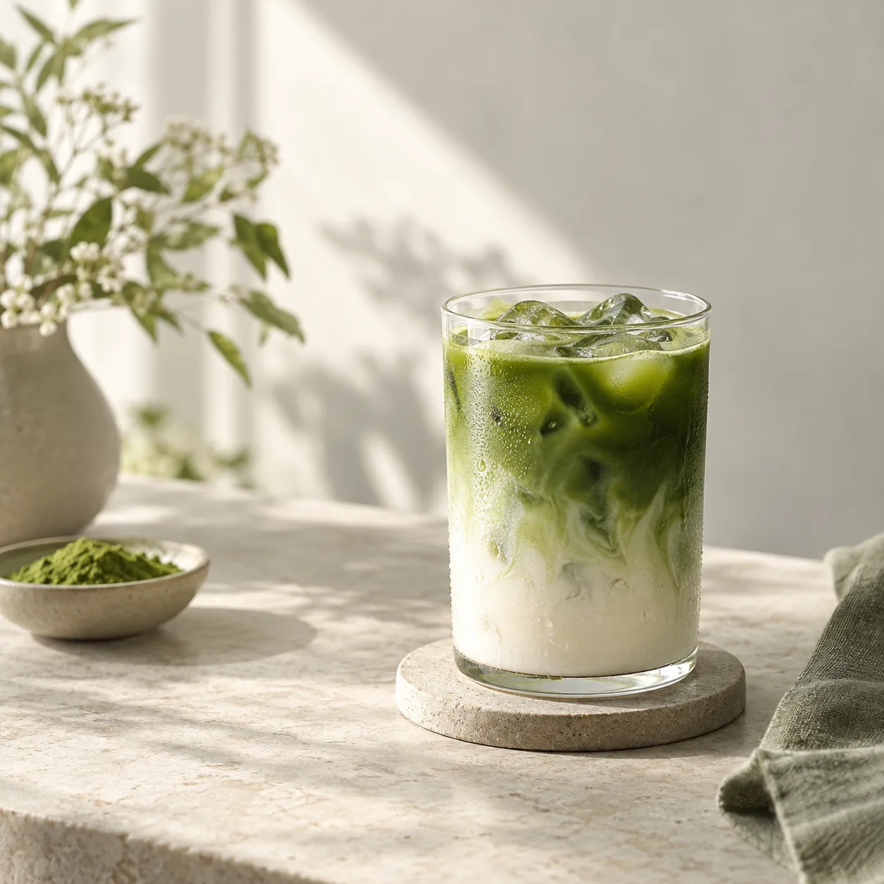 Jeju matcha menu study · Morning by the window