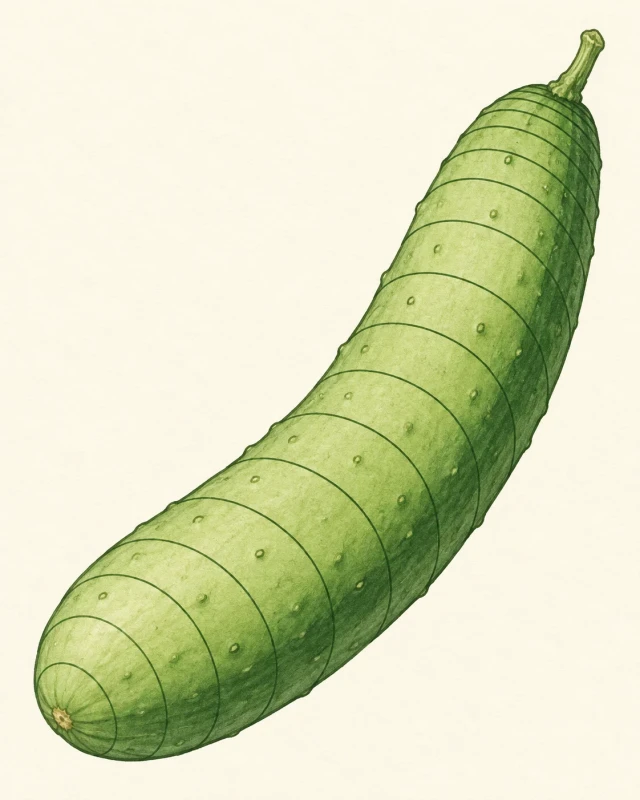 오이 한 개 · 형태를 감싸는 단면선
