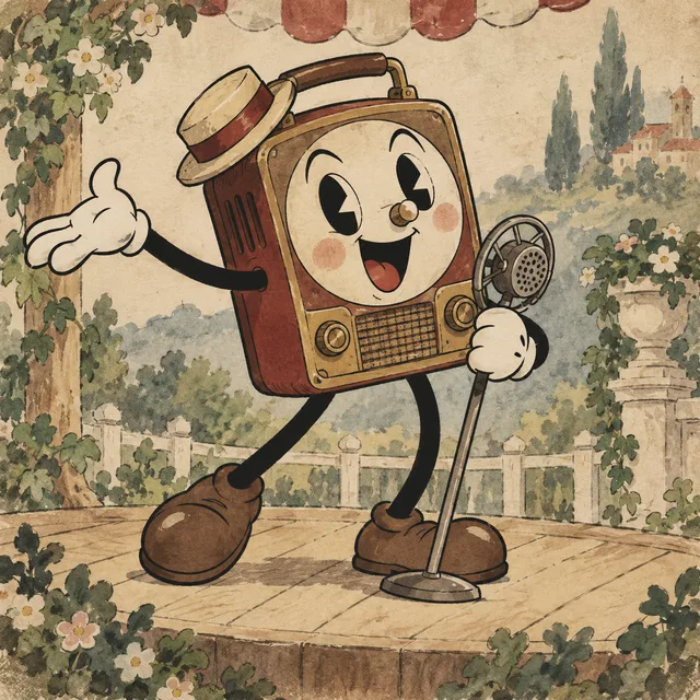 Rubber-hose radio character