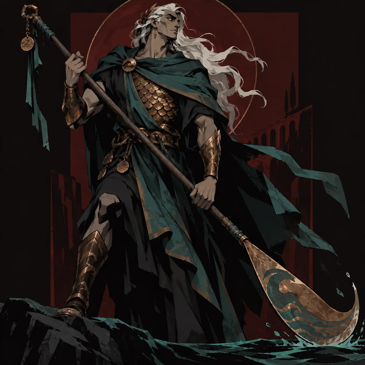 Mythic guardian in bold ink