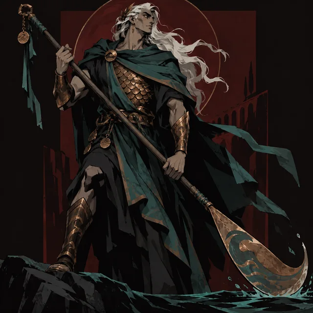 Mythic guardian in bold ink