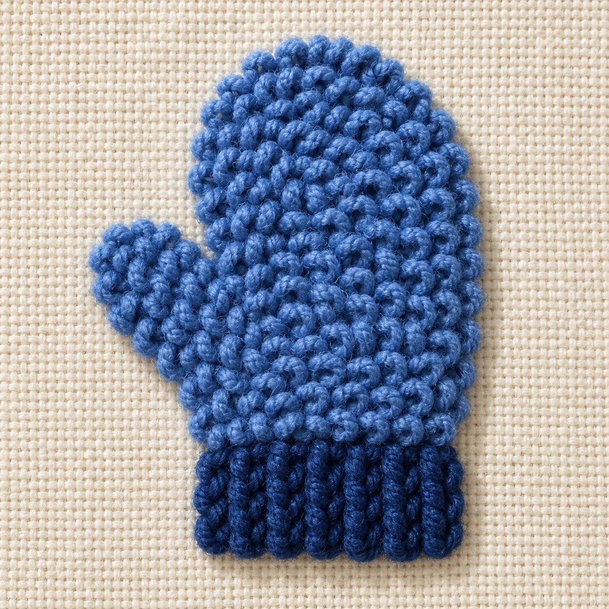 One Blue Mitten · Punch-Needle Embroidery