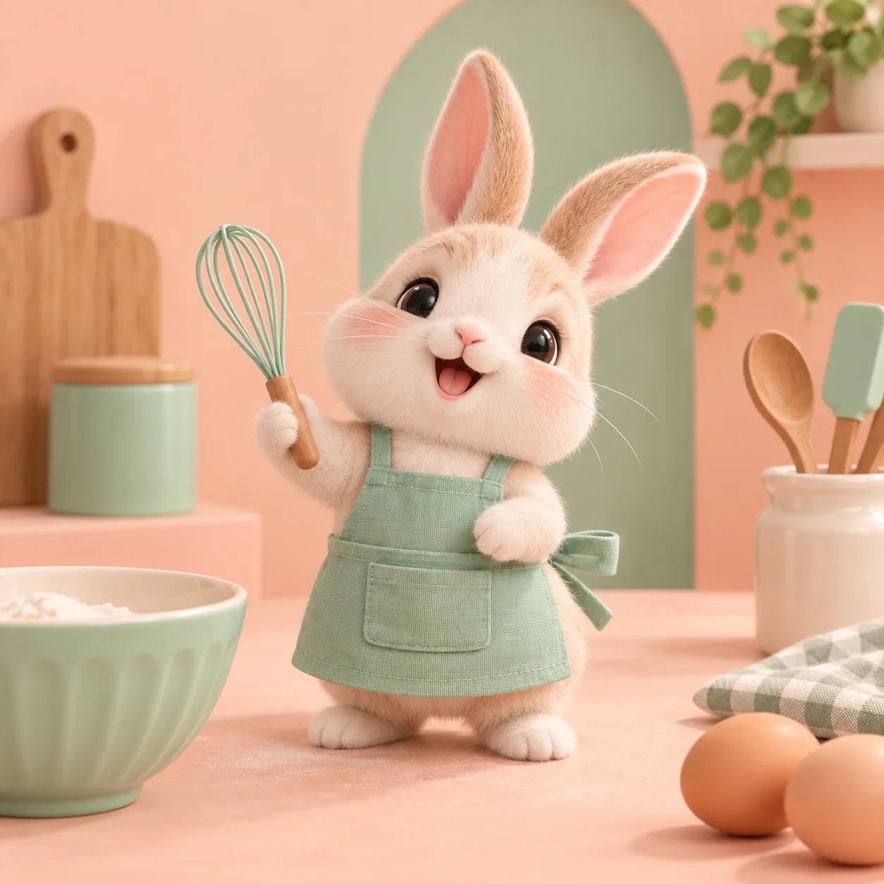 Rabbit character study · Pastel minimal