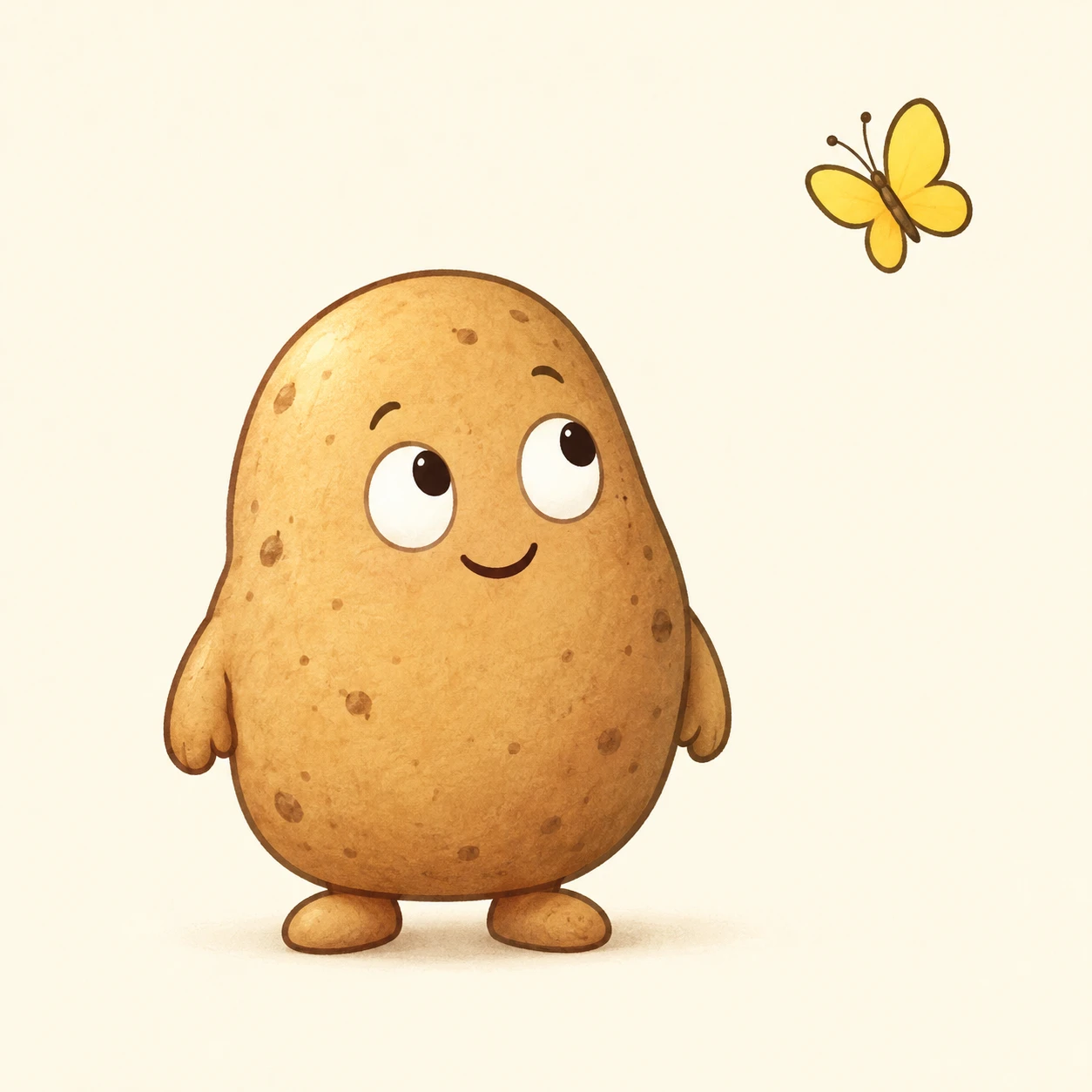 Potato Friend Watching a Butterfly · Target-Aligned Gaze
