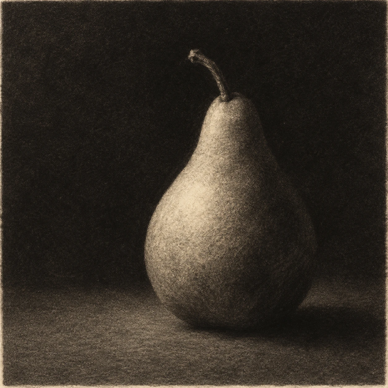 One Pear · Velvety Mezzotint Tone