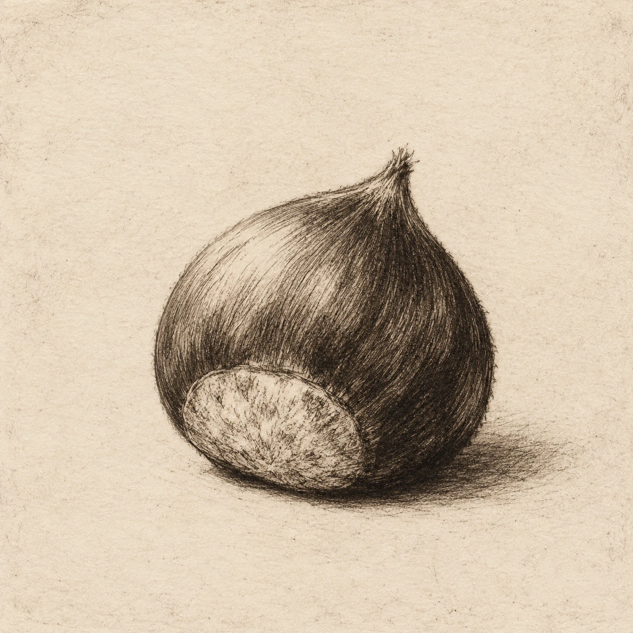 One Chestnut · Velvety Drypoint Lines