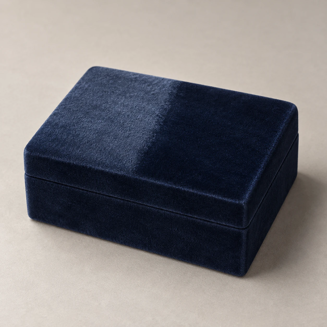 Navy Velvet Box · Directional Pile Sheen