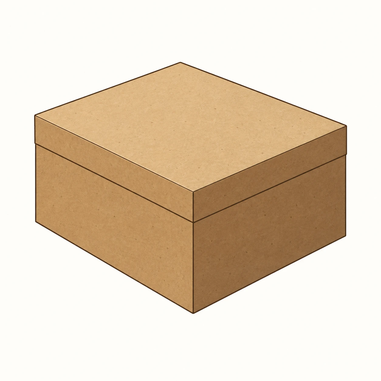 One Closed Cardboard Box · Parallel Projection