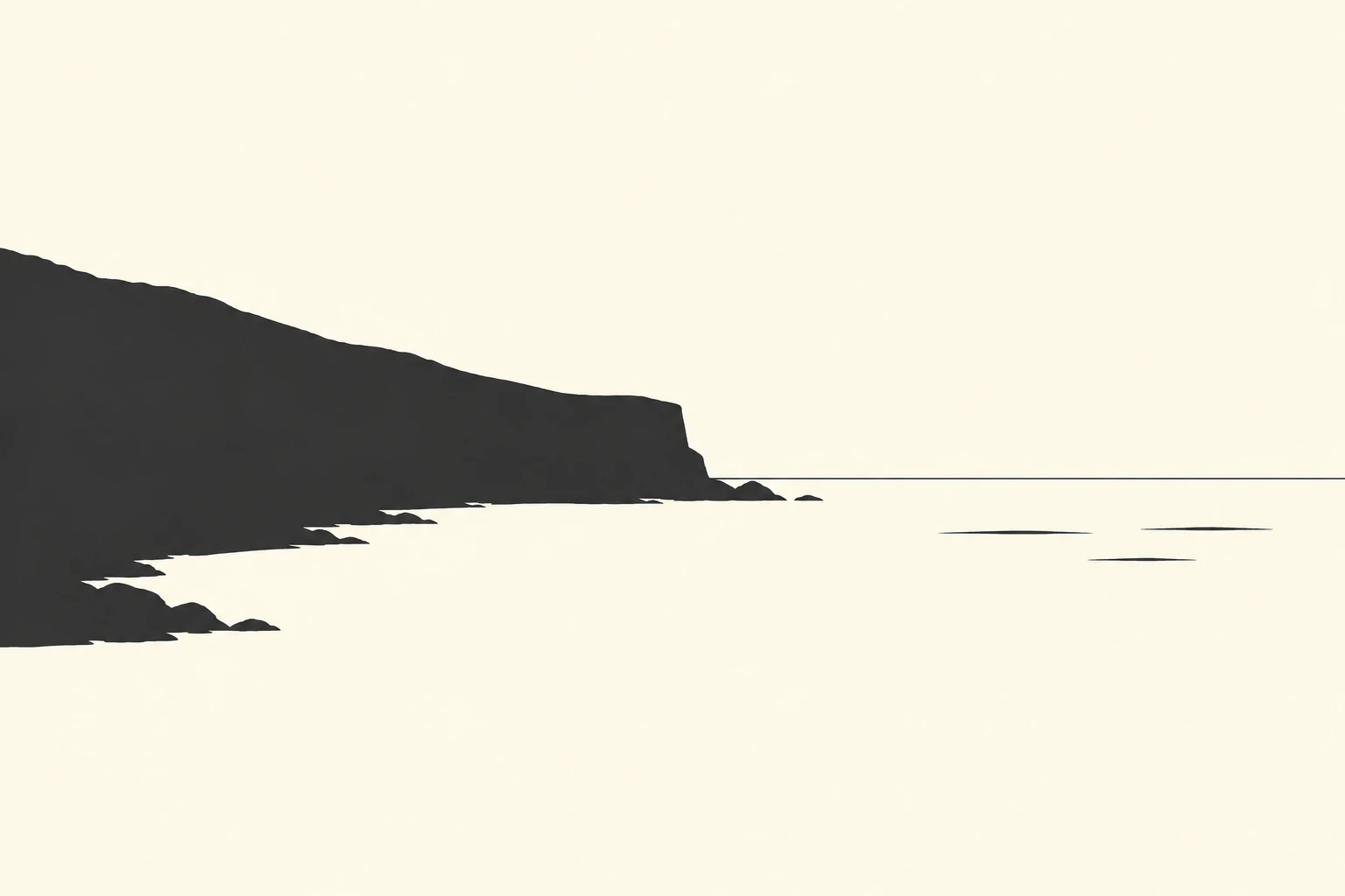Small Coastal Headland · Two-Value Notan