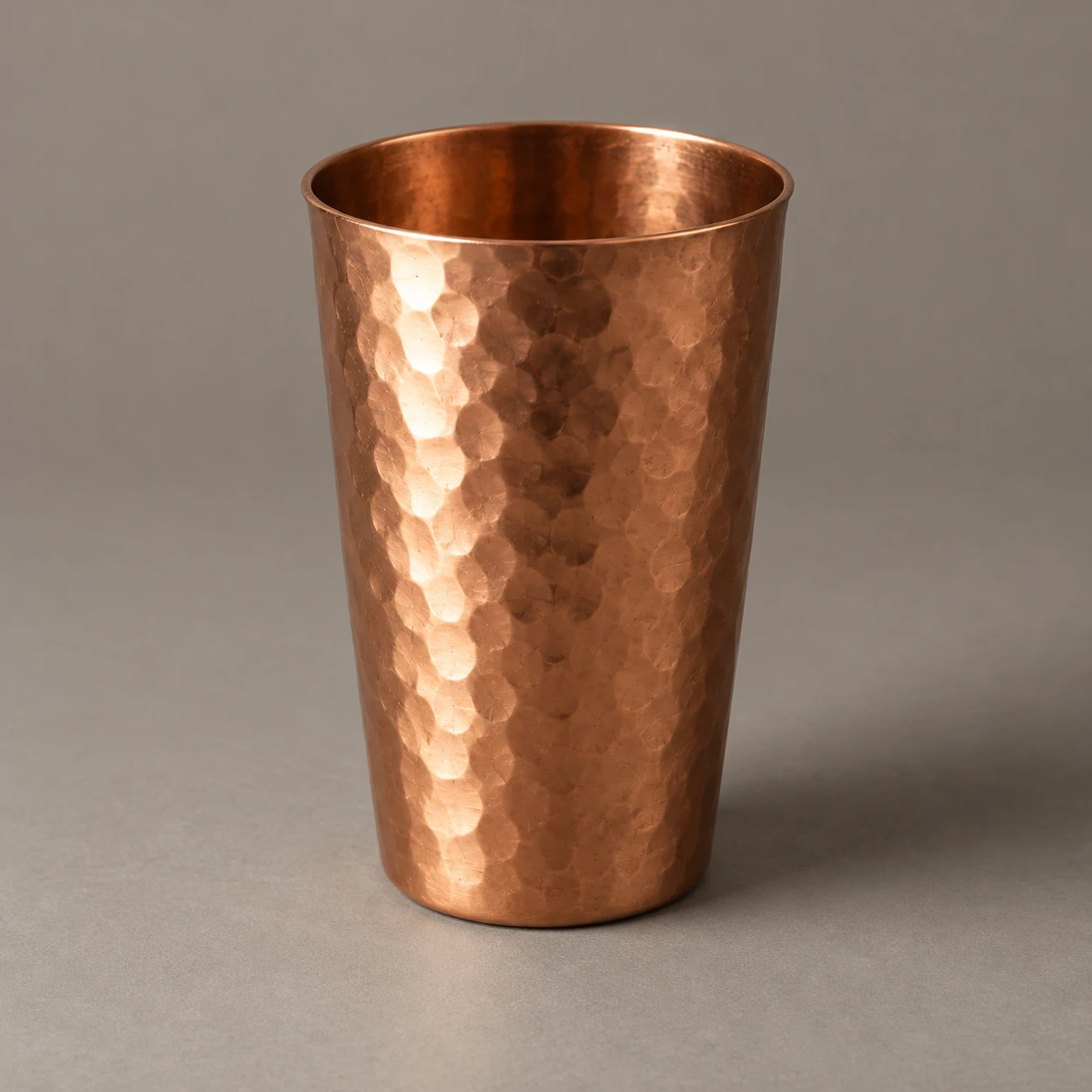 Copper Tumbler · Broken Reflections on Hammered Metal