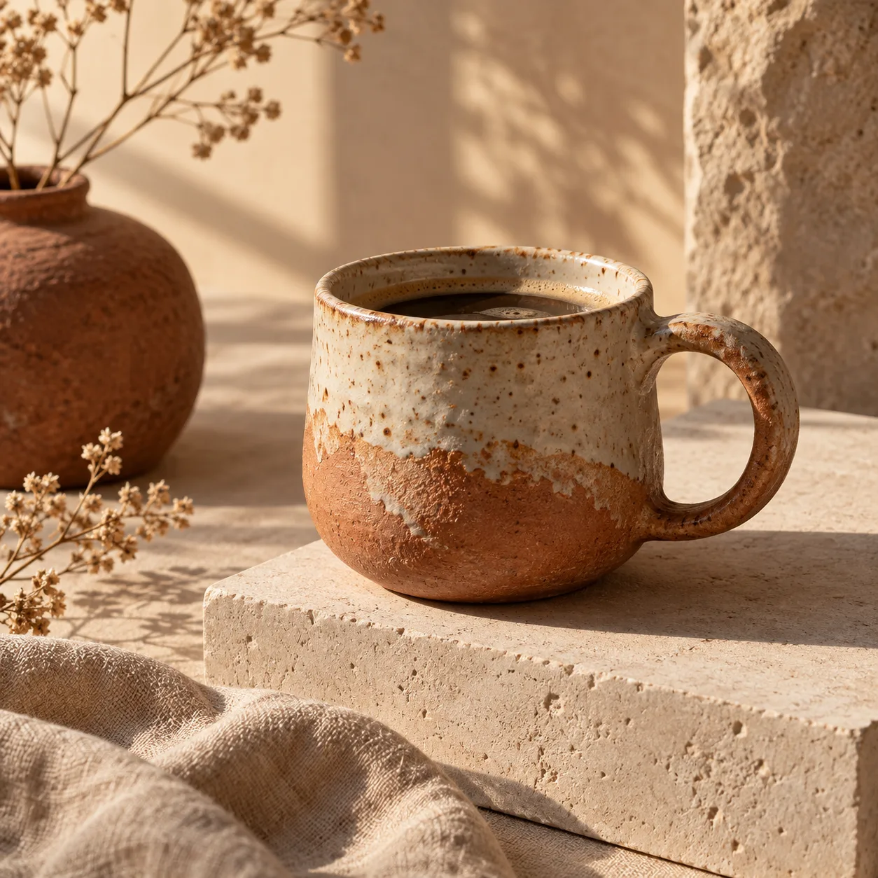 Ceramic cup product study · Warm afternoon