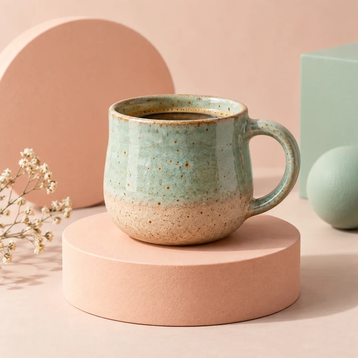 Ceramic cup product study · Pastel minimal