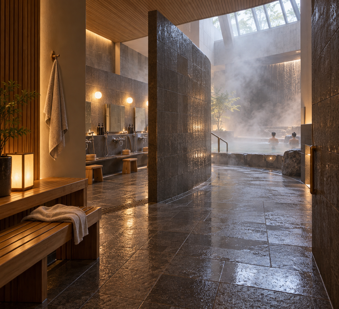Public Bathhouse · Steam-Layered Sightlines