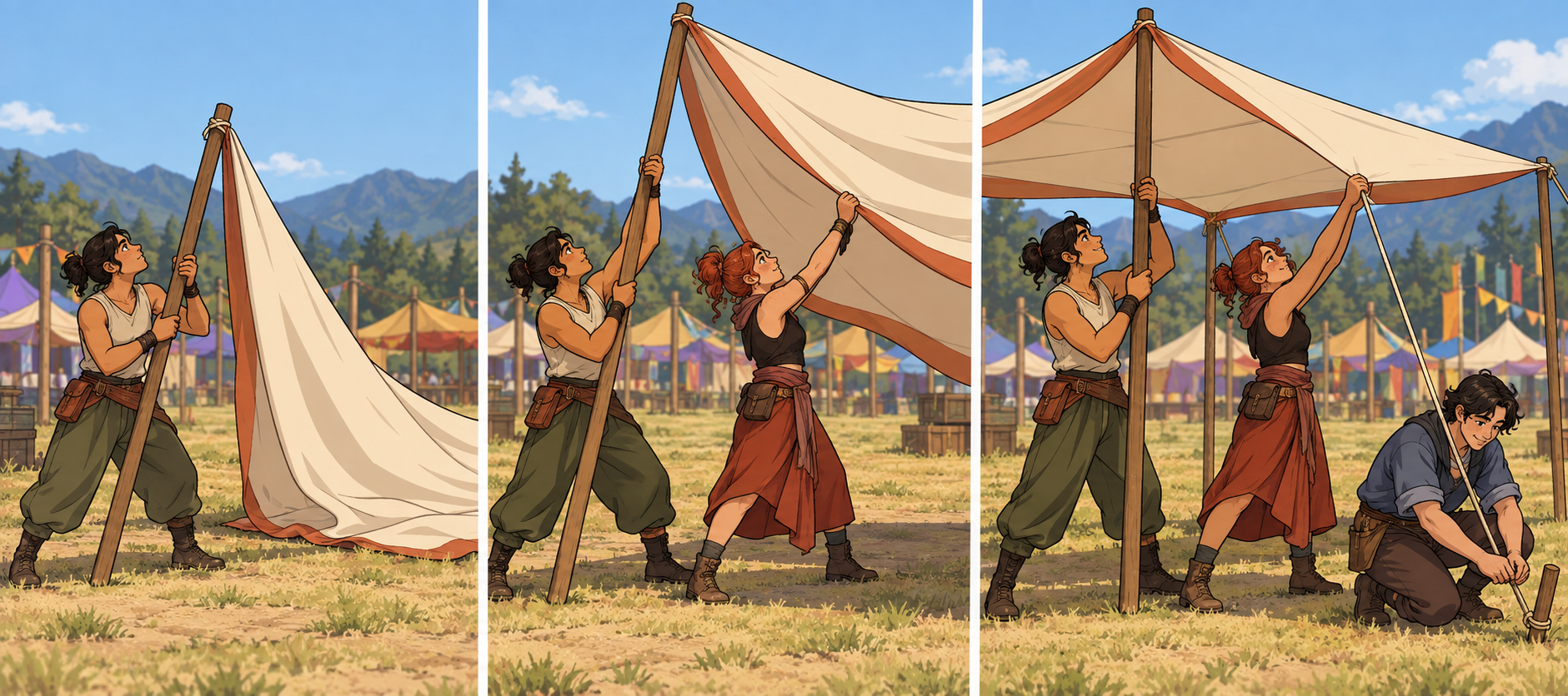 Three Festival Builders · Expanding Overlap