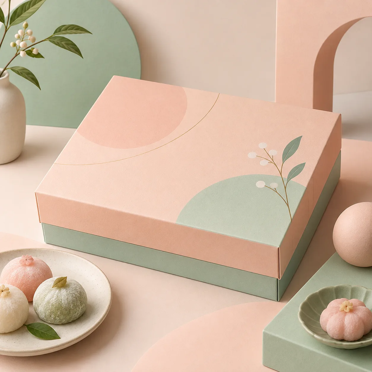 Rice dessert packaging study · Pastel minimal