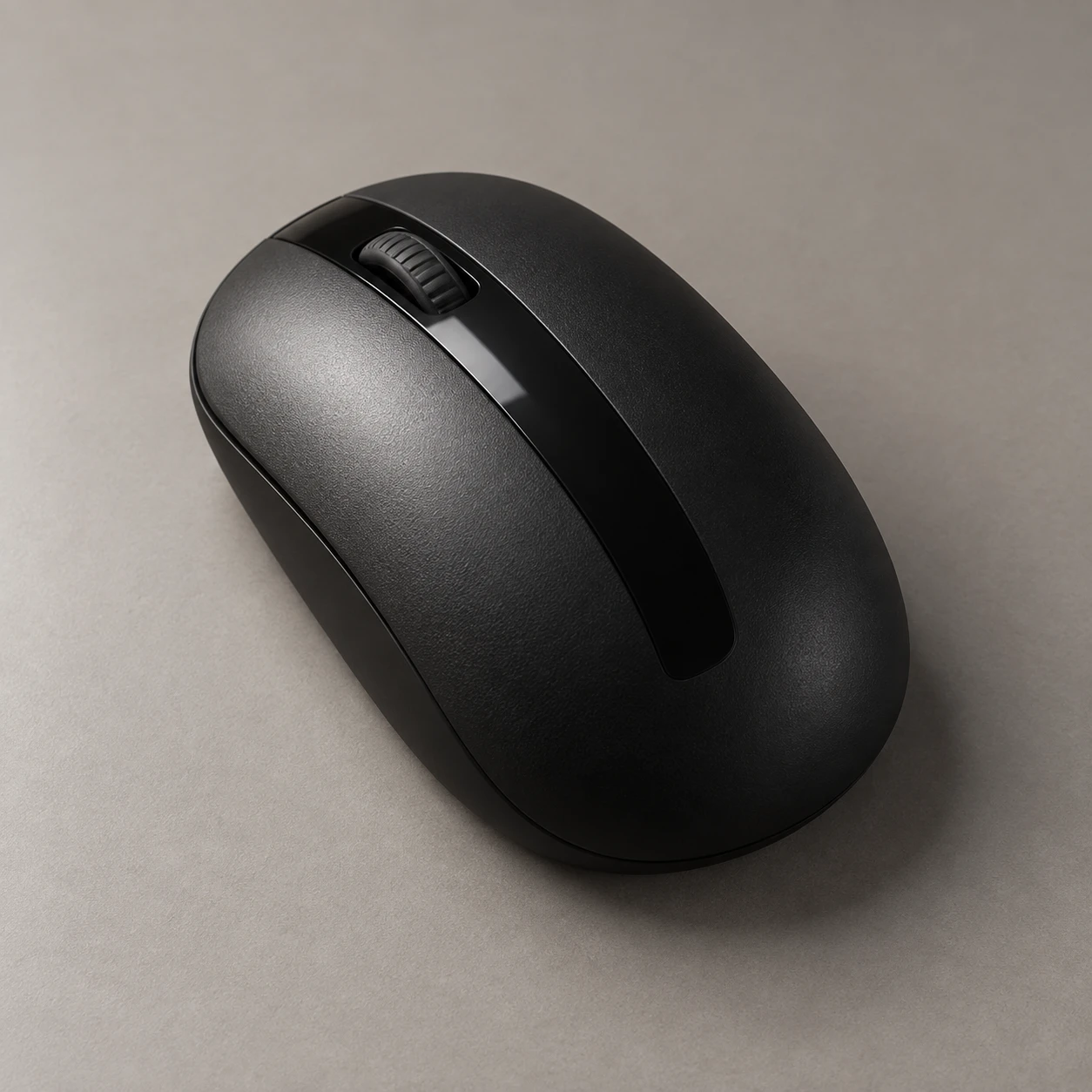 One Black Wireless Mouse · Surface Roughness Contrast