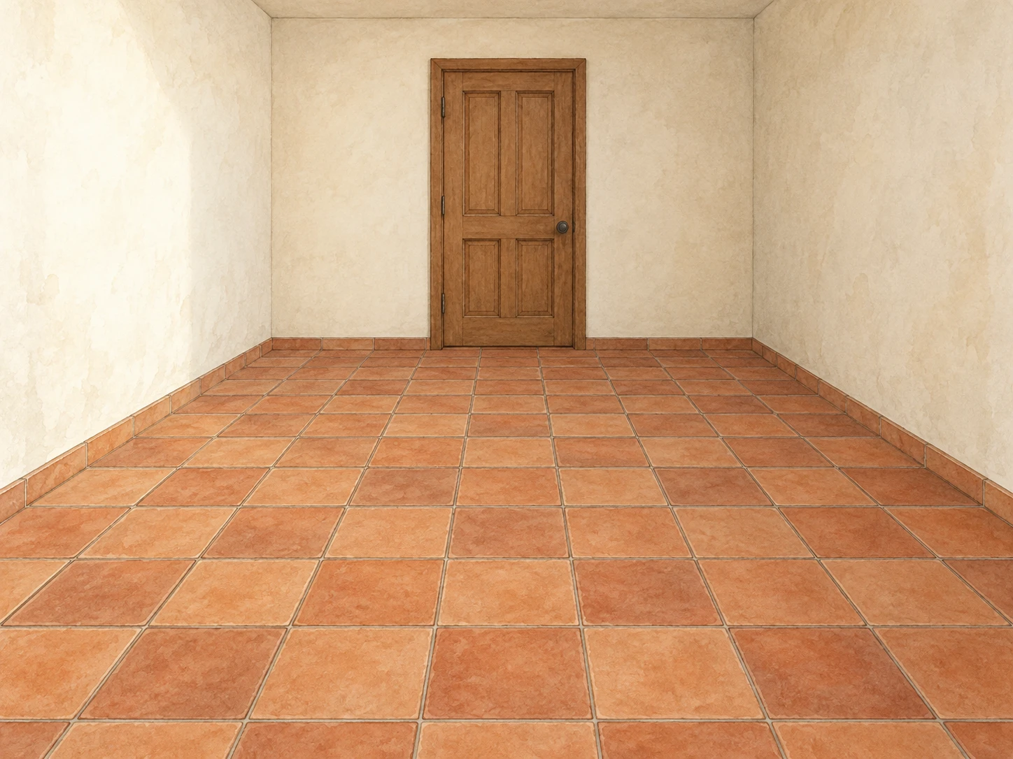 Small Tiled Foyer · Perspective-Compressed Floor Grid
