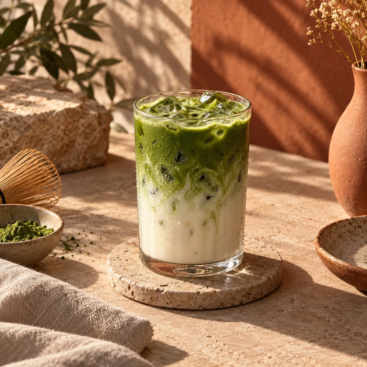 Jeju matcha menu study · Warm afternoon