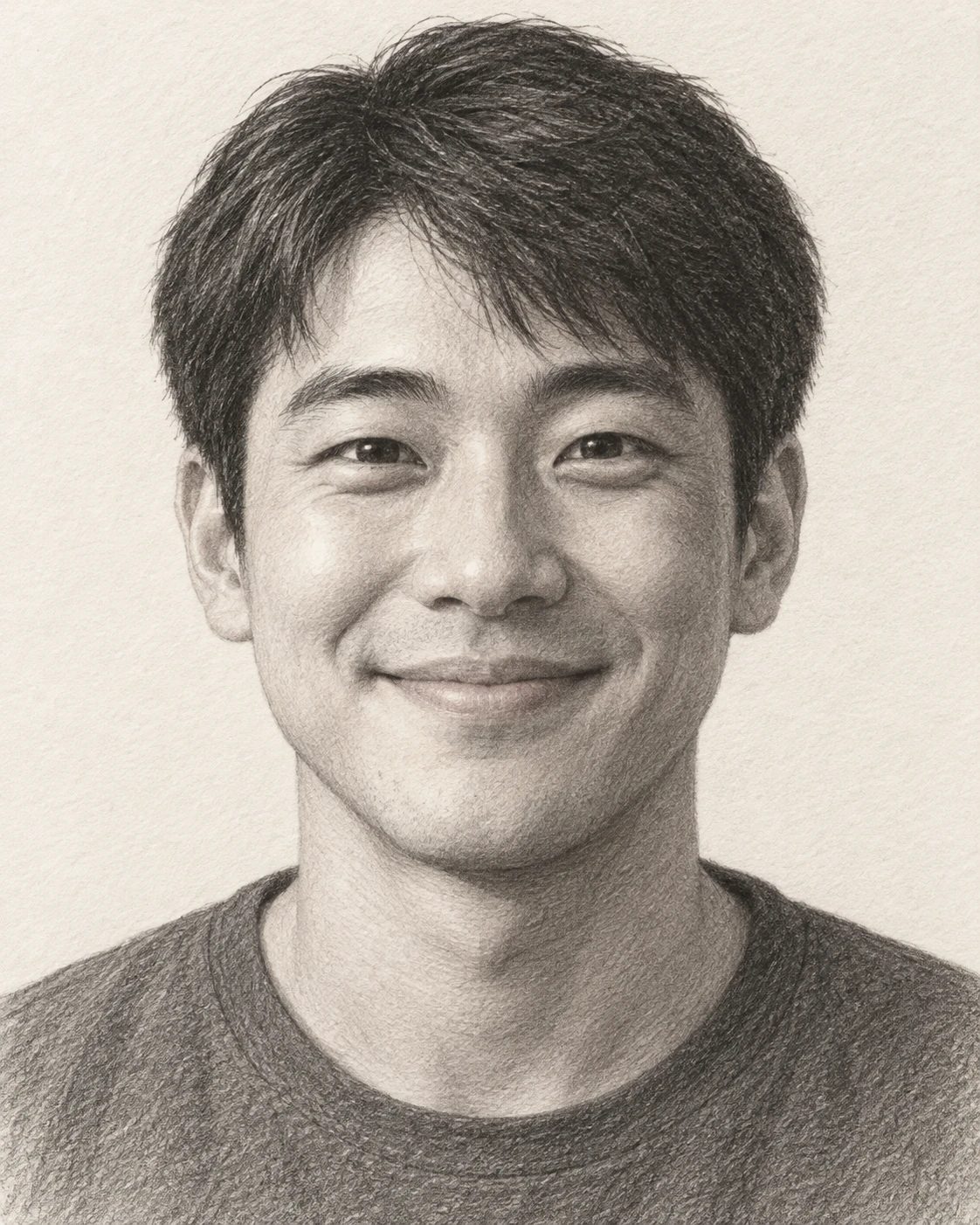 살짝 웃는 성인 · 볼 상승과 눈꺼풀 곡선